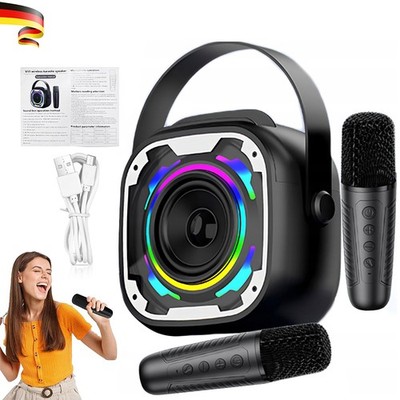 Karaoke Maschine mit 2 Karaoke Mikrofonen: Karaoke Anlage Tragbar DHL