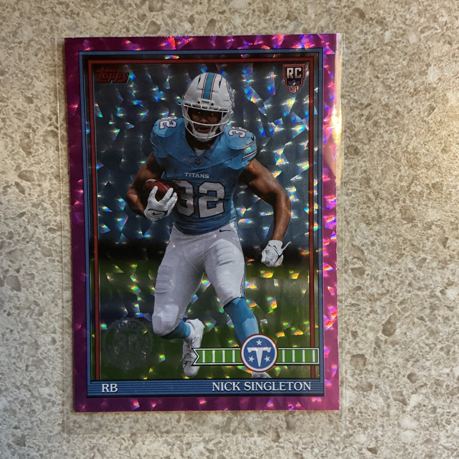 2026 Topps Football Nick Singleton RC Pink Crackle Foil 35th #91TR-14