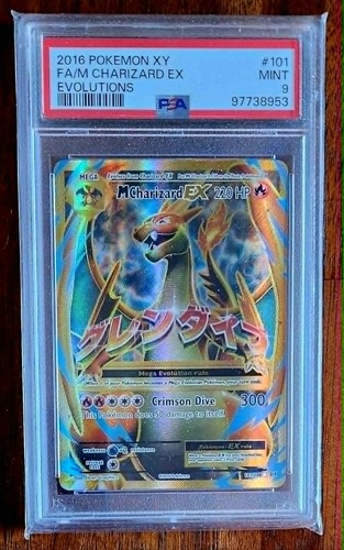 2016 POKEMON XY EVOLUTIONS #101 FULL ART/M CHARIZARD EX PSA 9