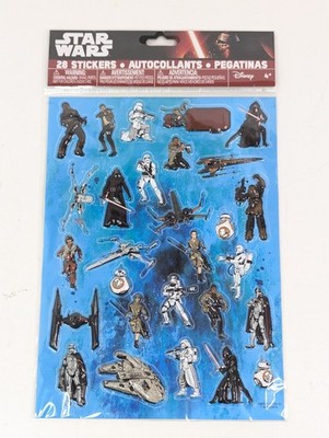 28 Star Wars Sticker Sheet Disney Millennium Falcon Chewie C3PO Hans Darth New