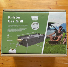 Knister Gasgrill tragbar Camping/Outdoor Edelstahl 1 Brenner 2 Roste 4,5 kg