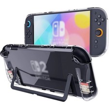 Transparent Case for Nintendo Switch 2 with Dual Game Cartridge Slots TPU