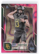 2025 Bowman University Chrome Sawyer Robertson #33 Pink Lava Refractor Baylor
