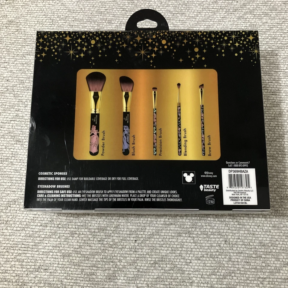 Juego de 5 brochas de maquillaje y 3 esponjas cosméticas Disney Princess Beauty nuevo en caja Foto 2 de 3