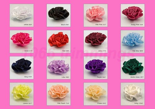 Satin Ribbon Rosette Cabbage Flower Bows - Picture 12 of 28