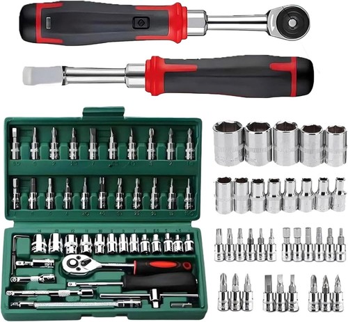 Cordless Slim Ratchet Set, 46 Pieces 1/4" Ratchet Wrench, Home & Car Repair Tool - Picture 13 of 17