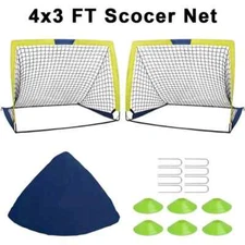 Soccer Goal 4'x 3' Portable Soccer Goals for Backyard Or Indoor Pop Up Soccer