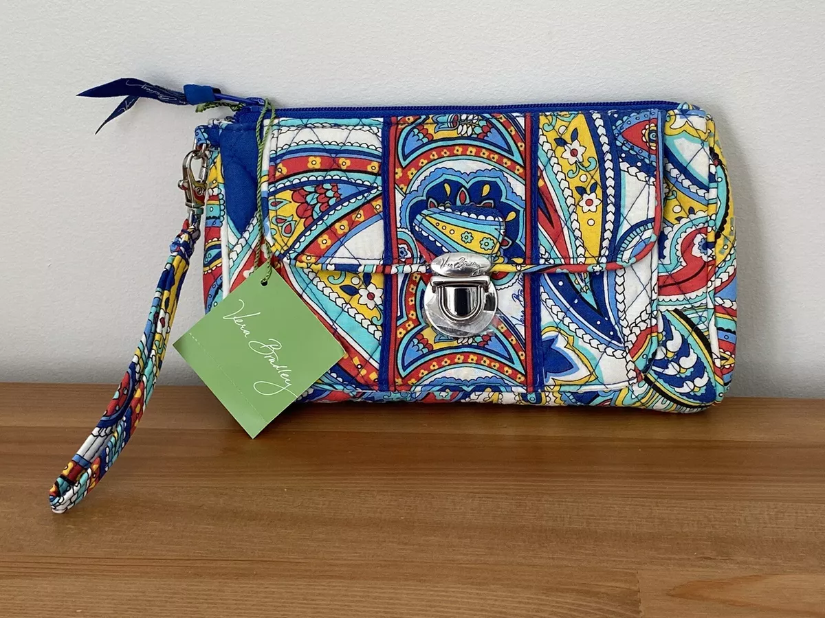 NWT Vera Bradley Marina Paisley Pushlock Wristlet Wallet eBay