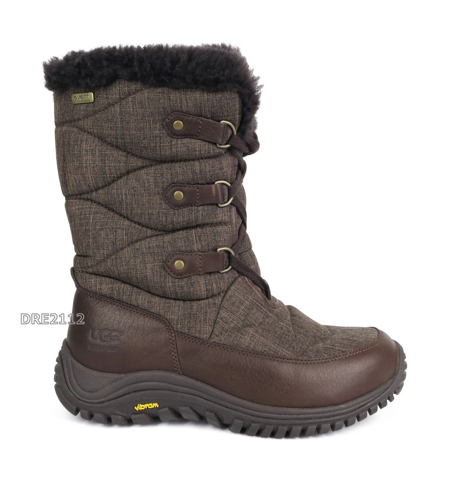 Stivali UGG Australia Lorien Wool Stout impermeabili in pelliccia da donna taglia 7 *NUOVI*