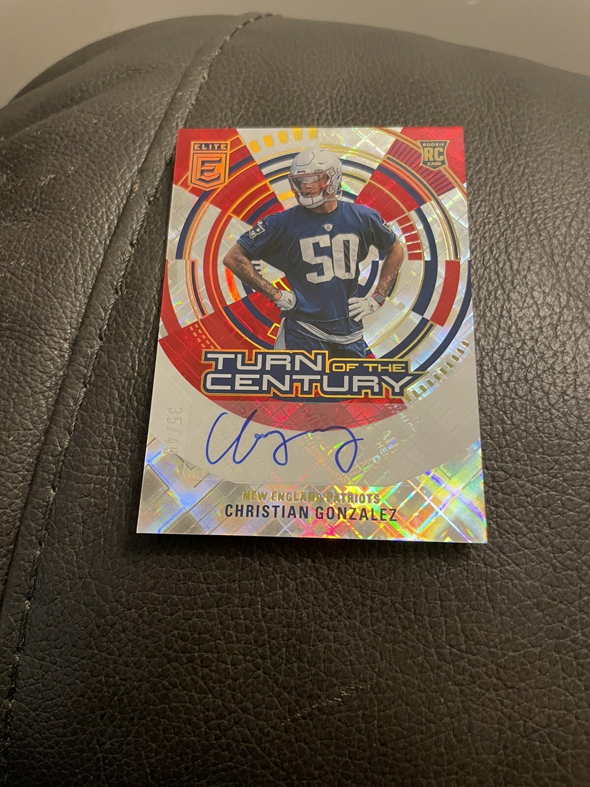 2023 Donruss Elite Christian Gonzalez Auto #/49 Rookie Red Turn of the Century