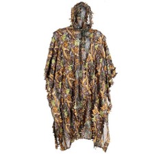 Ghillie Tute Uomo 3D Foglie Ghillie Poncho Mimetico B6I1