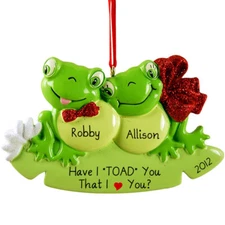 Frog Pad Family 2 3 4 5 6 Personalized Christmas Tree Ornament
