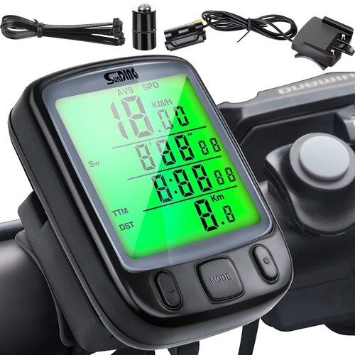 Fahrradcomputer mit Kabel Bike Computer Fahrrad Tacho Uhr Halterung Beleuchtung - Bild 2 von 12