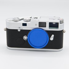 Blue colored anodized metal Leica M-mount camera body caps