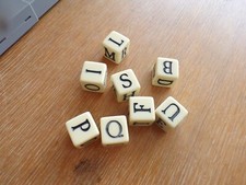 Lot of 8 Vintage Plastic 1" Square Alphabet Dice