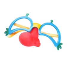 Funny Clown Glasses Disguise Glasses with Red Nose Halloween Cosplay Costume