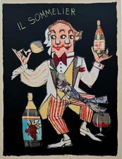 Il sommelier Paolo Fresu Opera SERIGRAFIA su Carta Numerata e Firmata 35x50