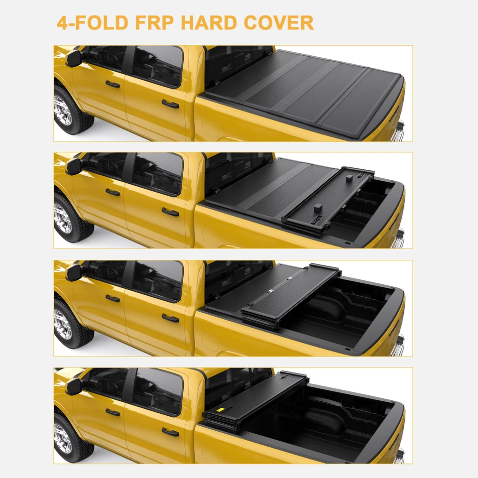 6FT FRP Hard Tonneau Cover 4-Fold For 1983-2011 Ford Ranger Truck Bed Waterproof - Изображение 2 из 4