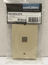 New*comCables 1-Port Wall Faceplate*RJ45*Keystone Jack*Ethernet*Ivory