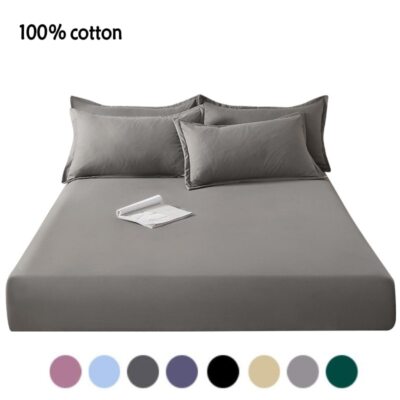 1 pcs Cotton Fitted Sheet with Elastic Bands Non Slip Adjustable Mattress Covers