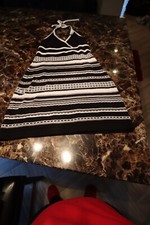 Guess Sweater Dress Size Medium Tie Neck Excellent Condition Black White Gray