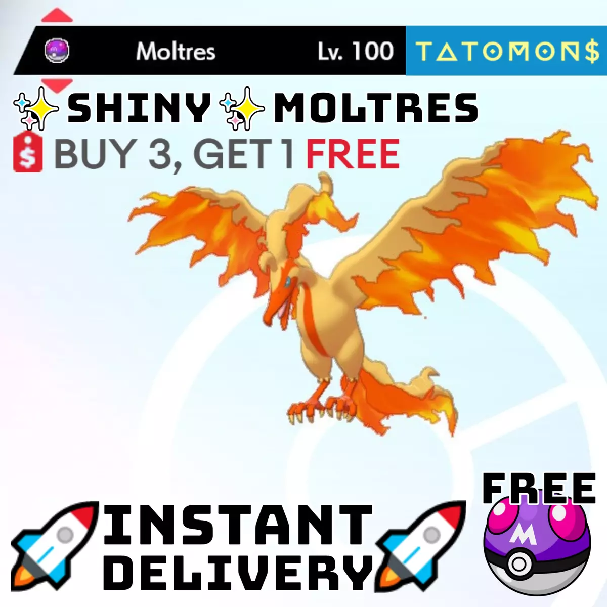 ✨ SHINY GALARIAN MOLTRES ✨ 6IV MODEST BATTLE-READY, Pokemon Scarlet and  Violet