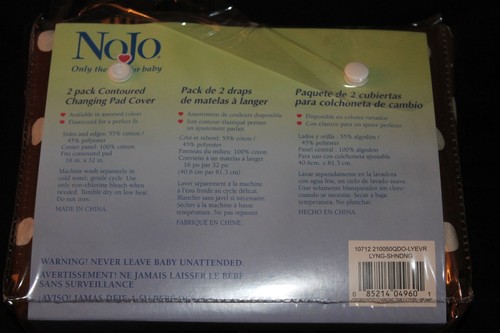 NoJo 2 pk contoured changing pad covers brown white dots new - Picture 5 of 10