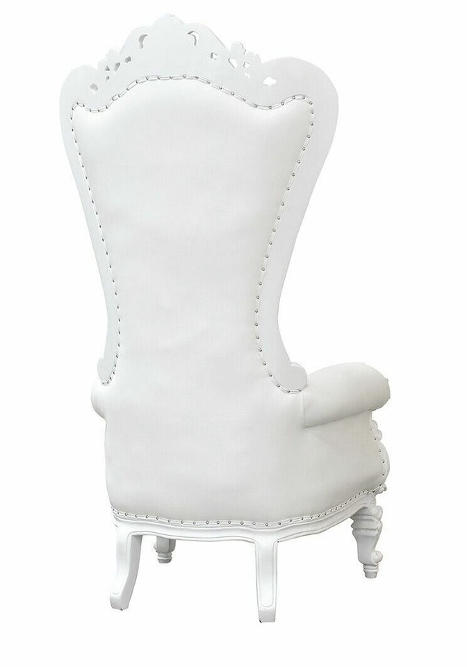 Throne Chair In French White Wedding Chair White Faux Leather eBay