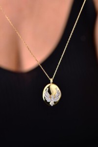 Authentic Uzak Sehiralya Phoenix Gold Plated 925 Sterling Silver Necklace