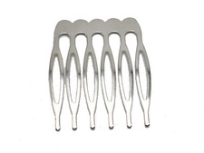 20 Silver Tone Blank Metal Hair Comb 32mm with 6 Teeth For Bridal Hair Accessory