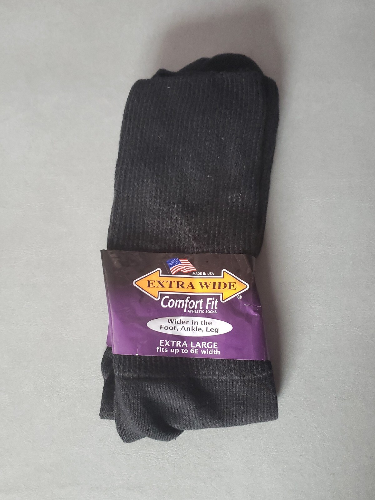 2 Pairs Extra Wide Comfort Fit Athletic Crew (MidCalf) Black Socks eBay