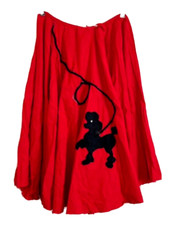Handmade Red Flannel Poodle Skirt Women's size Medium Rockabilly 50s Halloween