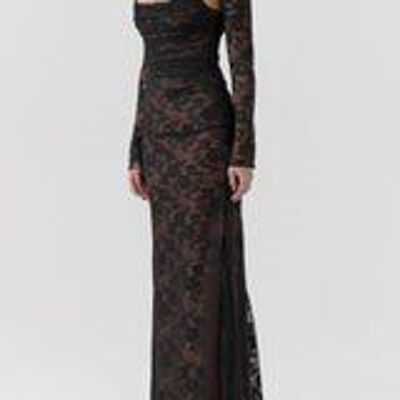 long black bohemian dresses Pippa Long Sleeve Midi Dress