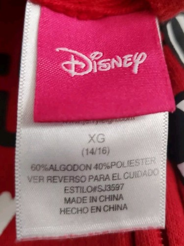 Disney Kids Hoodie Jacket It's All About Minnie Red Size XL 14/16 Full Zip - Picture 12 of 13