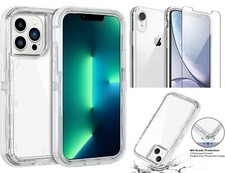 For iPhone 13/13 Pro Max Clear Heavy Duty Rugged Defender Shockproof Outer Case