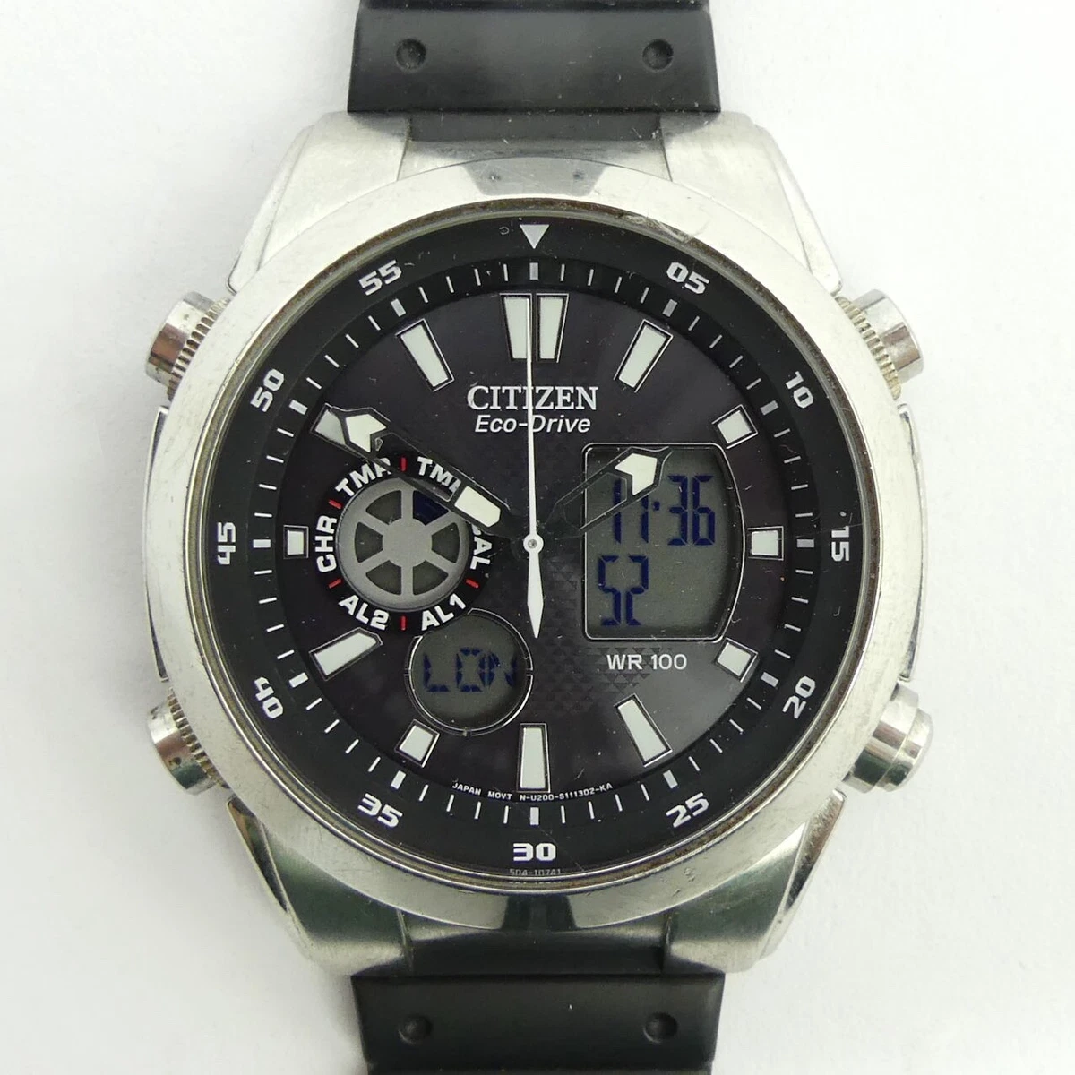 GENTS CITIZEN 4200 ECO DRIVE ANALOGUE DIGITAL DAY DATE WATCH IN