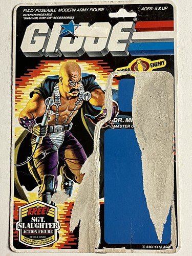 GI G I JOE 1986 DR. MINDBENDER MAESTRO DEL CONTROL MENTAL TARJETA COMPLETA ARCHIVO 86 - Imagen 1 de 3