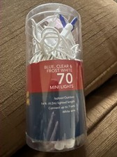 70 Count Mini String Lights New In Package Blue Clear And Frost