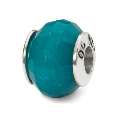 Light Blue Quartz Stone Bead .925 Sterling Silver Antique Reflection Beads