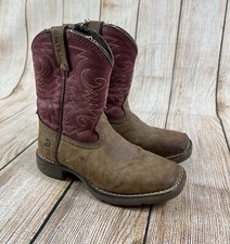 Durango Kids 8  Western Briar Brown Brick Red Pull On Cowboy Boots Size 12 M