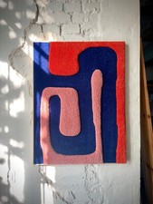 Arazzo con cornice fatto a mano, da appendere a parete moderno, arte tessile, arte da parete regalo unico