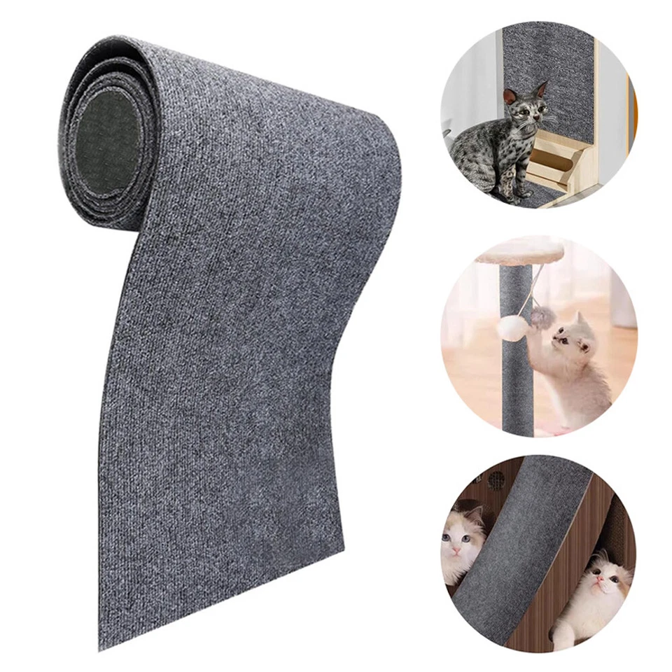 78.7"x15.8" Cat Scratching Mat Trimmable Self-Adhesive Cat Scratcher Carpet Pads - Image 2 of 4