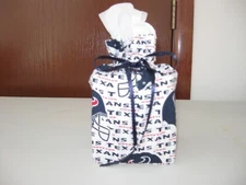 NFL Houston Texans on cotton fabric, handmade, square tissue box cover