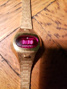 retro red led watch