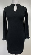 Vince Camuto Womens Black Pullover Bell Sleeve Sweater Dress Size S