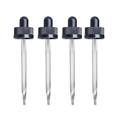 Paquete de 4 goteros roscados de vidrio de 4 oz DROPPERS para botellas de plástico LorAnn de 4 oz - Imagen 1 de 2