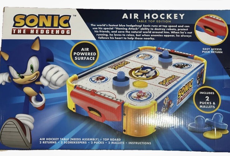 Sonic The Hedgehog Air Hockey Table Top Edition Brand New Complete Set