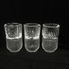 Set Of 6 Clear Glass Votive Candle Holders - Assorted Designs - 2"