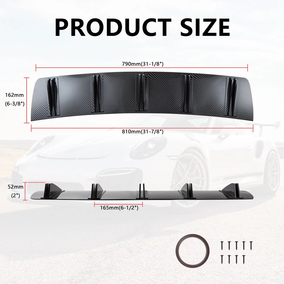 For E90 E92 F30 F10 G30 Carbon Rear Bumper Diffuser 5 Fins Spoiler Lip Splitter Foto 2 de 4