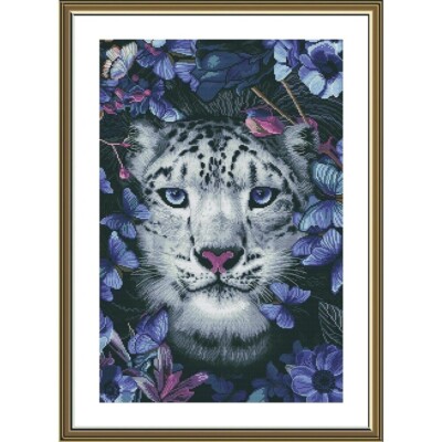 Counted Cross Stitch Kit white jaguar DIY Needlework unprinted canvas 3529